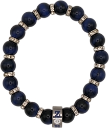 View Buying Options For The Zeta Phi Beta Stone Tiger Eye Bead Bracelet With Stainless Steel Charm