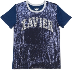 View Buying Options For The Big Boy Xavier Musketeers S7 Womens Sequins Tee