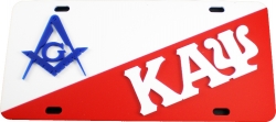 View Buying Options For The Mason + Kappa Alpha Psi Two Group Split License Plate