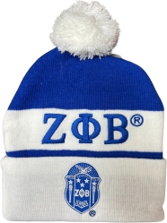 View Buying Options For The Zeta Phi Beta Embroidered Knit Beanie With Ball
