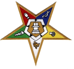 View Buying Options For The Eastern Star Pentagram Down Iron-On Patch