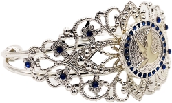 View Buying Options For The Zeta Phi Beta Dove Crown Filigree Ladies Bangle Bracelet With Stones