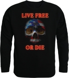 View Buying Options For The RapDom Live Free Or Die Skull Graphic Mens Crewneck Sweatshirt