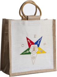 View Product Detials For The Eastern Star Symbol Mini Jute Gift Bag