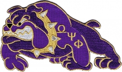 View Product Detials For The Omega Psi Phi Bulldawg Iron-On Patch