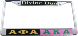 View Buying Options For The Alpha Phi Alpha + Alpha Kappa Alpha Divine Duo Split License Plate Frame