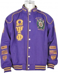 View Product Detials For The Buffalo Dallas Omega Psi Phi Racing Jacket