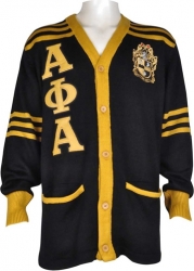 View Product Detials For The Buffalo Dallas Alpha Phi Alpha Cardigan Sweater