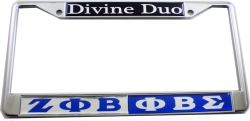 View Buying Options For The Zeta Phi Beta + Phi Beta Sigma Divine Duo Split License Plate Frame