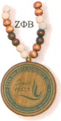 View Buying Options For The Zeta Phi Beta Laser Engraved Crest Wood Bead Tiki Necklace
