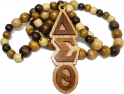 View Buying Options For The Delta Sigma Theta Wood Bead Tiki Raised Medallion Necklace