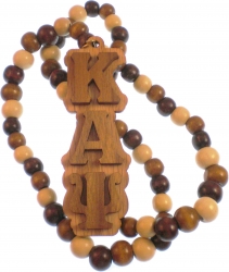 View Buying Options For The Kappa Alpha Psi Wood Bead Tiki Raised Medallion Necklace