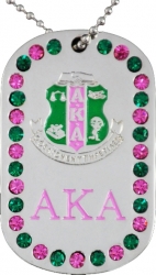 View Buying Options For The Alpha Kappa Alpha 1908 Double Sided Crystal Dog Tag