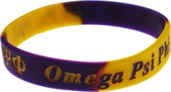 View Product Detials For The Omega Psi Phi Color Swirl Silicone Bracelet [Pre-Pack]