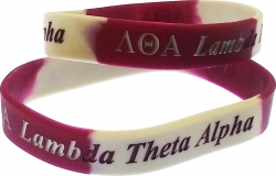 View Product Detials For The Lambda Theta Alpha Color Swirl Silicone Bracelet [Pre-Pack]