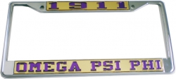 View Buying Options For The Omega Psi Phi 1911 License Plate Frame
