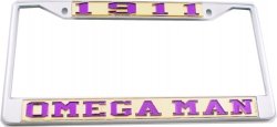 View Buying Options For The Omega Psi Phi 1911 Omega Man License Plate Frame