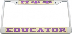 View Buying Options For The Omega Psi Phi Educator License Plate Frame