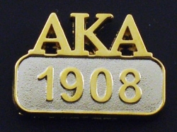 View Buying Options For The Alpha Kappa Alpha Year 1908 Sandblasted Polished Lapel Pin