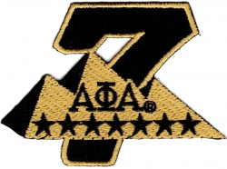 View Product Detials For The Alpha Phi Alpha 7 Star Pyramids Iron-On Patch