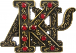 View Buying Options For The Kappa Alpha Psi Stacked 3D Letter 10 Ruby Stone Lapel Pin
