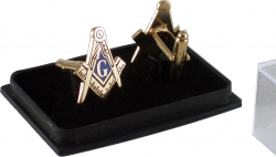 View Product Detials For The Mason Blue House Symbol Mens Cuff Links