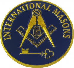 View Product Detials For The International Masons Blue House Symbol Round Car Emblem