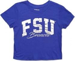 View Buying Options For The Big Boy Fayetteville State Broncos Foil Cropped Ladies Tee