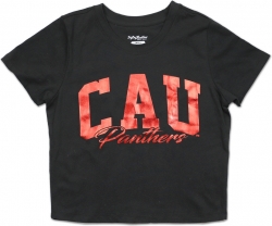 View Product Detials For The Big Boy Clark Atlanta Panthers Foil Cropped Ladies Tee