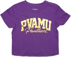 View Buying Options For The Big Boy Prairie View A&M Panthers Foil Cropped Ladies Tee