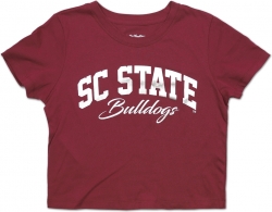 View Product Detials For The Big Boy South Carolina State Bulldogs Foil Cropped Ladies Tee