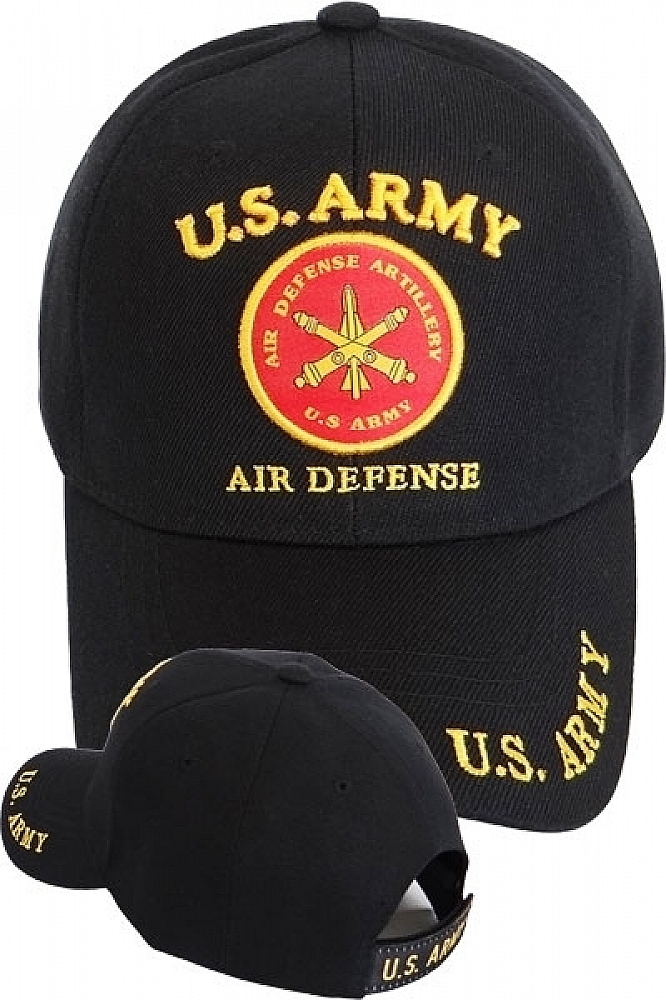 U.S. Army Air Defense Artillery Mens Cap [Black - Adjustable] - Afbeelding 1 van 1