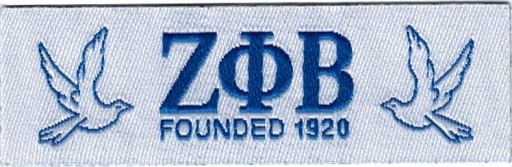 Pack of 2 - White ... Zeta Phi Beta Founded 1920 Thin Woven Label Iron-On Patch